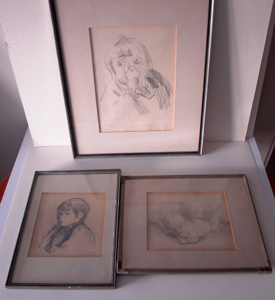 Paul Overhaus - 3 portrettekeningen kopen? Bied vanaf 1!