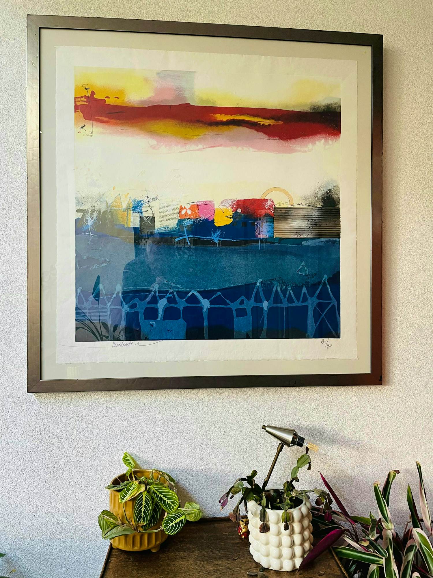 Theo Koster - Zeefdruk op geschept papier Nr. 85 - Paysage I - Ingelijst (Groot) kopen? Bied vanaf 70!