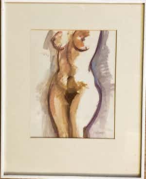 Enric Adsera Riba - Naakt, aquarel. verkocht voor € 50!