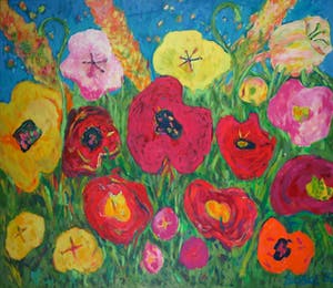 Ron van den Bosch - Olieverf op doek, Bloemen (Zeer Groot) kopen? Bied vanaf 150!