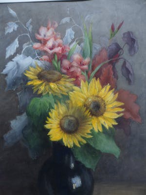 Jacoba Ottolina Adriana Roos Vlasman-Lingeman - Olieverf op papier, Bloemen in een vaas. kopen? Bied vanaf 35!