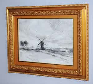 Arend Jan van Driesten - (leerling Th. de Bock) - Molens bij Leiden verkocht voor € 65!