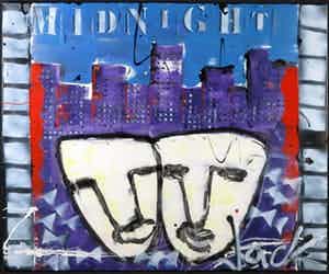 Jack Liemburg - Gemengde techniek op doek, Midnight (Groot) verkocht voor € 160!