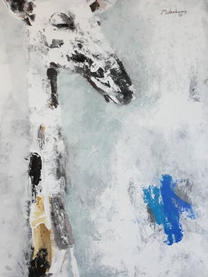 Nico Molenkamp - Giraffe overdag, zeefdruk (mooi ingelijst, groot!) kopen? Bied vanaf 350!