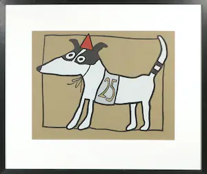 Titi Zaadnoordijk - Zeefdruk, Racehond nummer 25 - Ingelijst kaufen? Bieten Sie von 50!