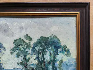 Georges Naves - Expressionistische Landschaft, Öl auf Holz, sehr schön gerahmt kopen? Bied vanaf 109!