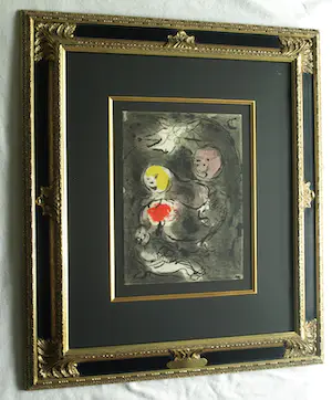Marc Chagall - Ingelijst , Litho , Le Prophète Daniel avec les lions – Lijst, 76½ x 66½ cm. kopen? Bied vanaf 100!