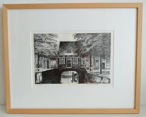 Niet of onleesbaar gesigneerd - H. Hovenier, pentekening, ingelijst, gedateerd en gesigneerd kopen? Bied vanaf 1!