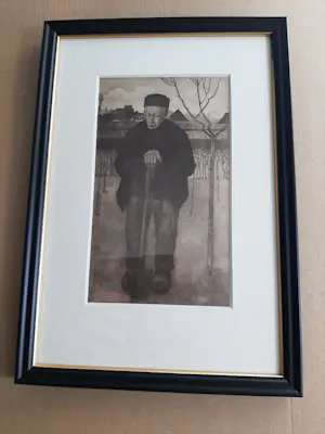 Jan Mankes - Heliogravure, titel, Douwe met spa kopen? Bied vanaf 120!