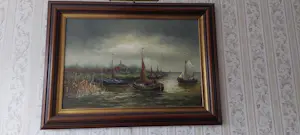 Peter Brouwer - Dorpsgezicht met haventje kaufen? Bieten Sie von 200!