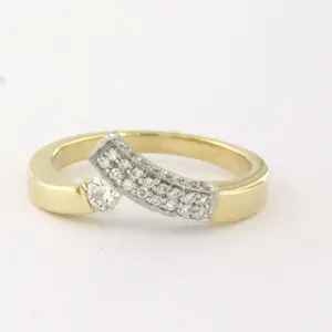 DIAMONDE 14k bicolour gouden ring met briljant geslepen diamant tot. 0.50ct kaufen? Bieten Sie von 660!