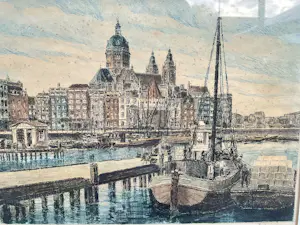 Niet of onleesbaar gesigneerd - Prins Hendrikkade Amsterdam. kopen? Bied vanaf 10!