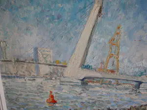 Niet of onleesbaar gesigneerd - Erasmusbrug Rotterdam in aanbouw kopen? Bied vanaf 1!