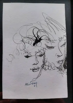 Alice Frey - pentekening, gesigneerd en ingelijst kopen? Bied vanaf 55!