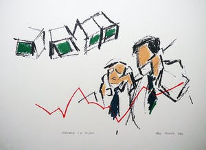 Ellen Meuwese - De speculanten -zeefdruk 1993- kopen? Bied vanaf 40!