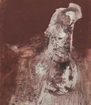 Luis Filcer - Gemengde techniek op papier, Zonder titel - Ingelijst kopen? Bied vanaf 35!