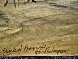 Charles J. Kemper - Grote in 1964 gemaakte aquarel "Bruiloft in het dorp" gesigneerd kopen? Bied vanaf 1!