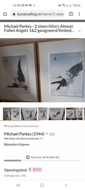 Michael Parkes - Almost Fallen Angels 1&2 kopen? Bied vanaf 1250!