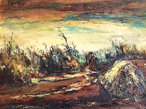 Victor RENTY - Expressionistisch compositie -Olieverf op doek verkocht voor € 150!