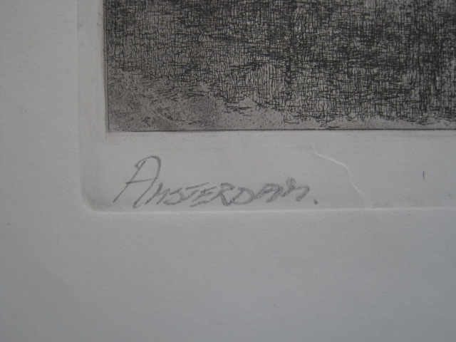 Niet of onleesbaar gesigneerd - grote ETS "Amsterdam Montelbaanstoren en Oudeschans" gesigneerd Throns kopen? Bied vanaf 1!