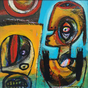 Henk Vierveijzer - Olieverf 'Sun' - Ingelijst kopen? Bied vanaf 245!