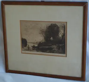 C.L. Dake - Ets naar een schilderij van Jean-Baptiste Corot, Landschap – ingelijst - ca 1890 kopen? Bied vanaf 25!