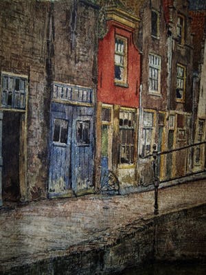 Niet of onleesbaar gesigneerd - omstreeks 1920 - grote Aquarel "Moeder en kind te Delft" gesigneerd kopen? Bied vanaf 10!