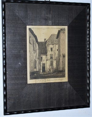 Johannes Graadt van Roggen - Steegje in Grave, N-Brabant - ets kopen? Bied vanaf 50!