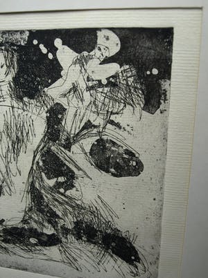 Jan Sierhuis - Ingelijste ets , Familie aan het strand - 1962 kopen? Bied vanaf 50!