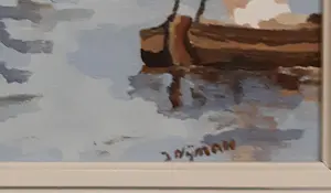 Brons (Onbekend) - Landschap boerderij en bootje kopen? Bied vanaf 1!