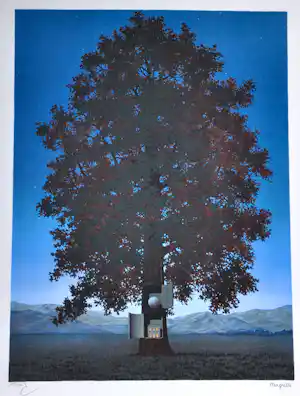 Rene Magritte - (naar), La voix du sang, Lithografie, 77,5x57,5 cm verkocht voor € 700!