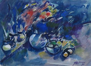 Piet Snoeren - Aquarel, Stilleven met bloemen - Ingelijst kopen? Bied vanaf 1!