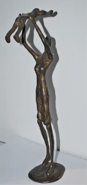 Brons (Onbekend) - moeder en kind - zwaar (1 kg) bronzen beeld kopen? Bied vanaf 100!