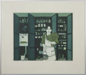 Laetitia de Haas - Ets en aquatint, De keuken van Paulette - Ingelijst kopen? Bied vanaf 50!