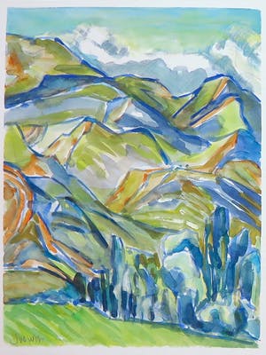 Joe Wols - Lot van vier aquareltekeningen, Landschappen kopen? Bied vanaf 1!