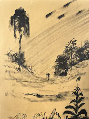 Melle Oldeboerrigter - Surrealistisch landschap kopen? Bied vanaf 75!