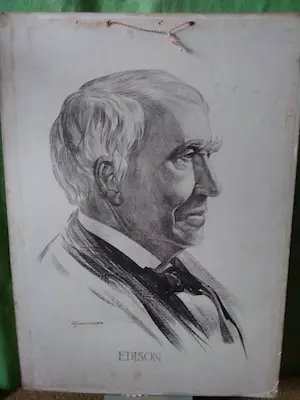 Adriaan van 't Hoff - vier zeefdrukken van historische personen kopen? Bied vanaf 40!