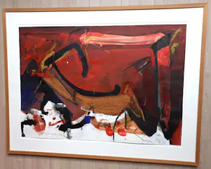 Theo Kuijpers - Abstracte compositie, gemengde techniek op papier (ingelijst, groot) kopen? Bied vanaf 395!