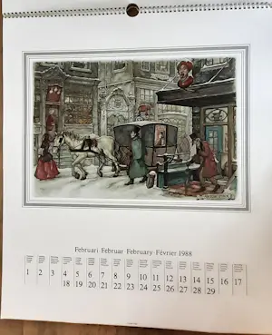 AcheterAnton Pieck - Bijzondere kleurrijke Jaarkalender 1988 (Origineel met copyright Anton Pieck)? Enchérissez de 20!