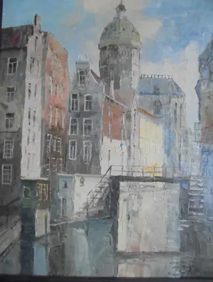 Louis Bron - Stadsgezicht Amsterdam van Louis Bron kopen? Bied vanaf 65!