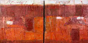 Antonio Poioumen - Acryl op doek, Tweeluik, La rouge mystiek verkauft für € 70!