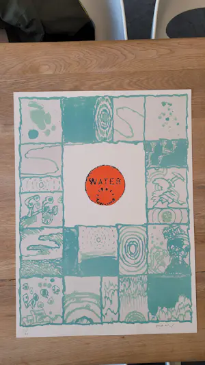 Pierre Alechinsky - Water NYC - Grote litho, 1985 kopen? Bied vanaf 1000!
