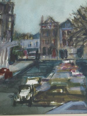 Dineke van Tongeren - Gouache , Stadsgezicht – gesigneerd & ingelijst – 1972 kopen? Bied vanaf 40!