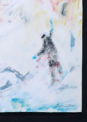 Klaas Boonstra - Gemengde techniek op papier, Abstracte compositie kopen? Bied vanaf 1!