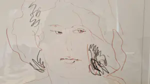 Arja van den Berg - portret van model - potlood+rood - hand gesigneerd 2002 kopen? Bied vanaf 20!