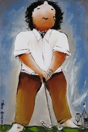 Theo Broeren - Acryl op doek, Watergolfer (Groot) kopen? Bied vanaf 80!