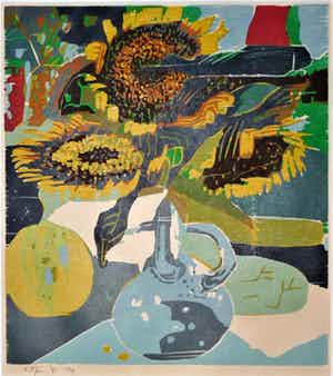 Vincent van Ojen - Zonnebloemen in vaas verkocht voor € 90!