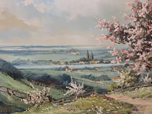 Jean van Dongen - Landschap met diepte en bomen in de bloei kopen? Bied vanaf 65!