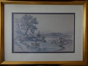 Niet of onleesbaar gesigneerd - Heuvellandschap met boom kopen? Bied vanaf 1!