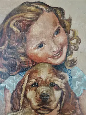 Tilly Moes - Tilly Moes schilderij meisje met hondje kaufen? Bieten Sie von 250!
